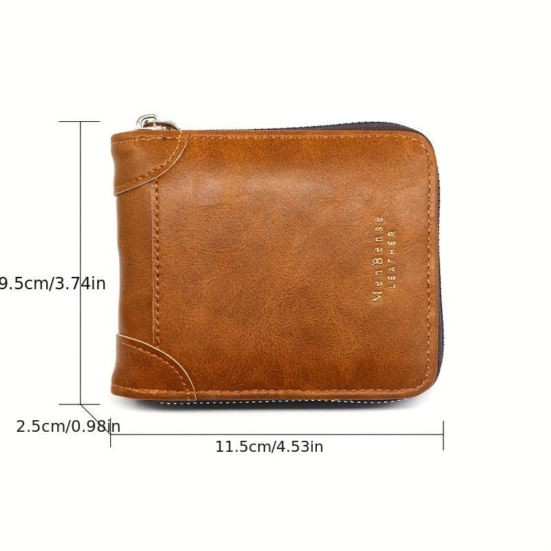 Men's Short Wallet Money Clip 6 Card Slots Business Retro Wallet