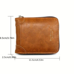 Men's Short Wallet Money Clip 6 Card Slots Business Retro Wallet