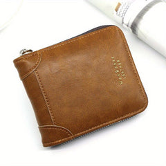 Men's Short Wallet Money Clip 6 Card Slots Business Retro Wallet
