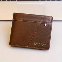 Men's Leather Short Wallet Money Clip Card Holder Purse
