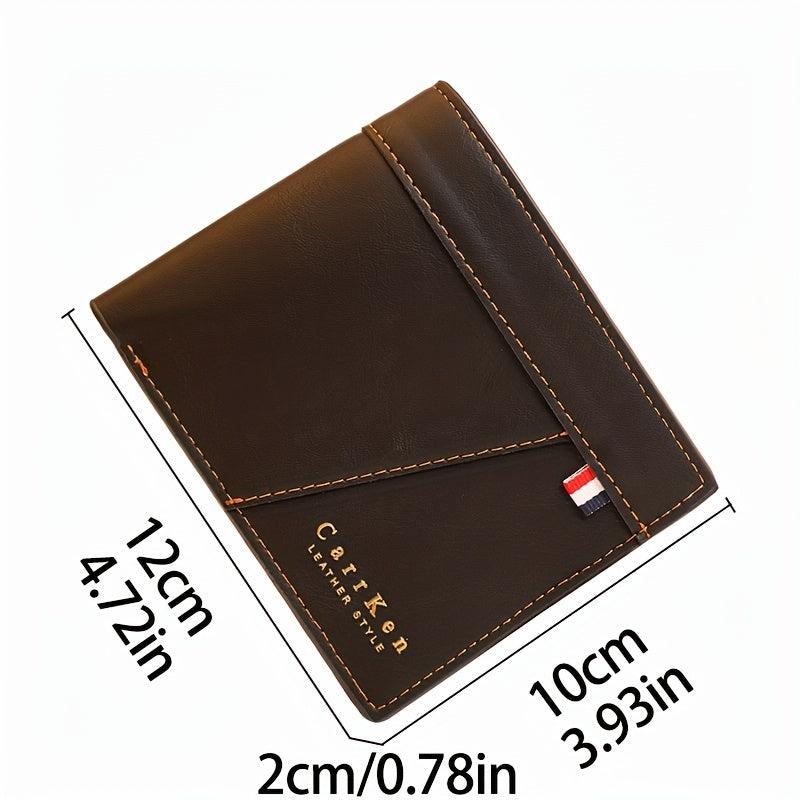 Men's Leather Short Wallet Money Clip Card Holder Purse
