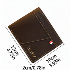 Men's Leather Short Wallet Money Clip Card Holder Purse