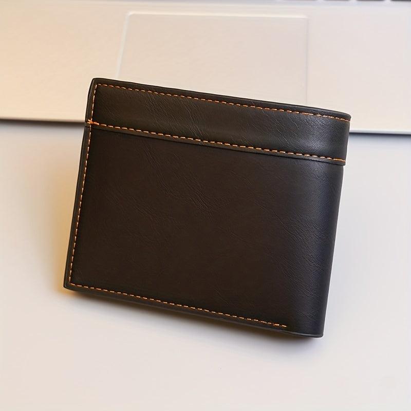 Men's Leather Short Wallet Money Clip Card Holder Purse