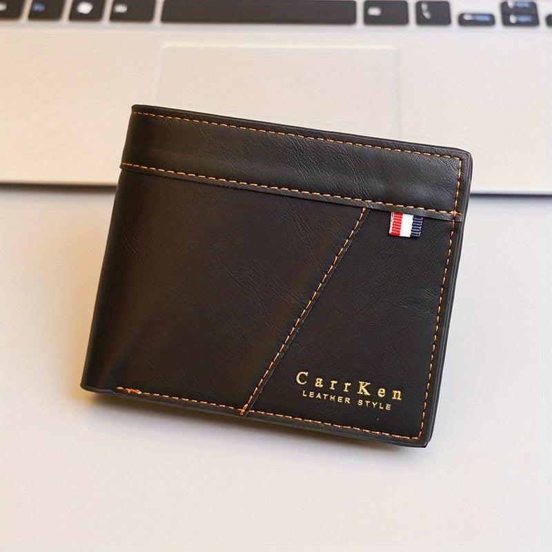 Men's Leather Short Wallet Money Clip Card Holder Purse