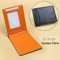 Men's RFID Anti-theft Ultra-Thin Wallet Brush Short Money Clip