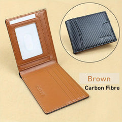 Men's RFID Anti-theft Ultra-Thin Wallet Brush Short Money Clip