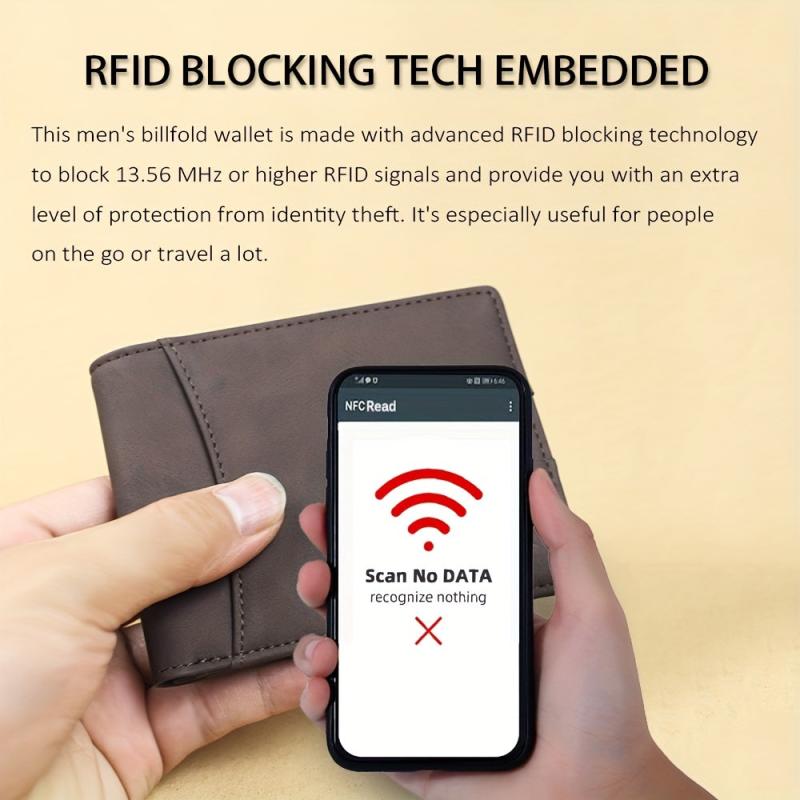 Men's RFID Anti-theft Ultra-Thin Wallet Brush Short Money Clip