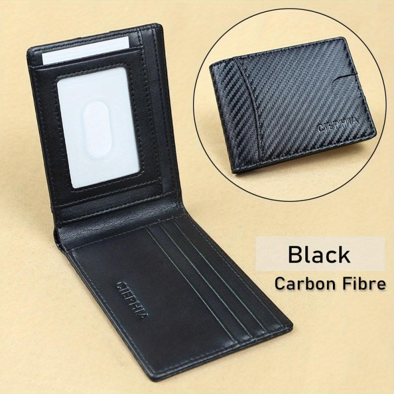 Men's RFID Anti-theft Ultra-Thin Wallet Brush Short Money Clip