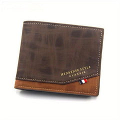 Men's Leather Short Wallet Money Clip Card Holder Bifold