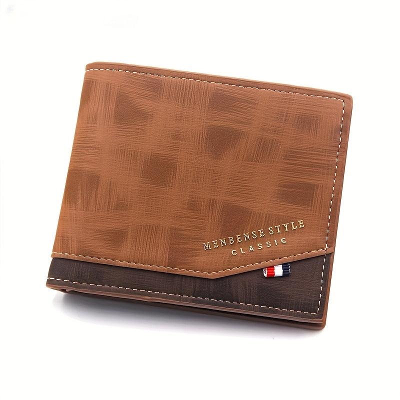 Men's Leather Short Wallet Money Clip Card Holder Bifold