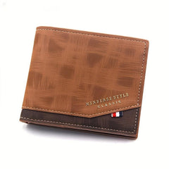Men's Leather Short Wallet Money Clip Card Holder Bifold