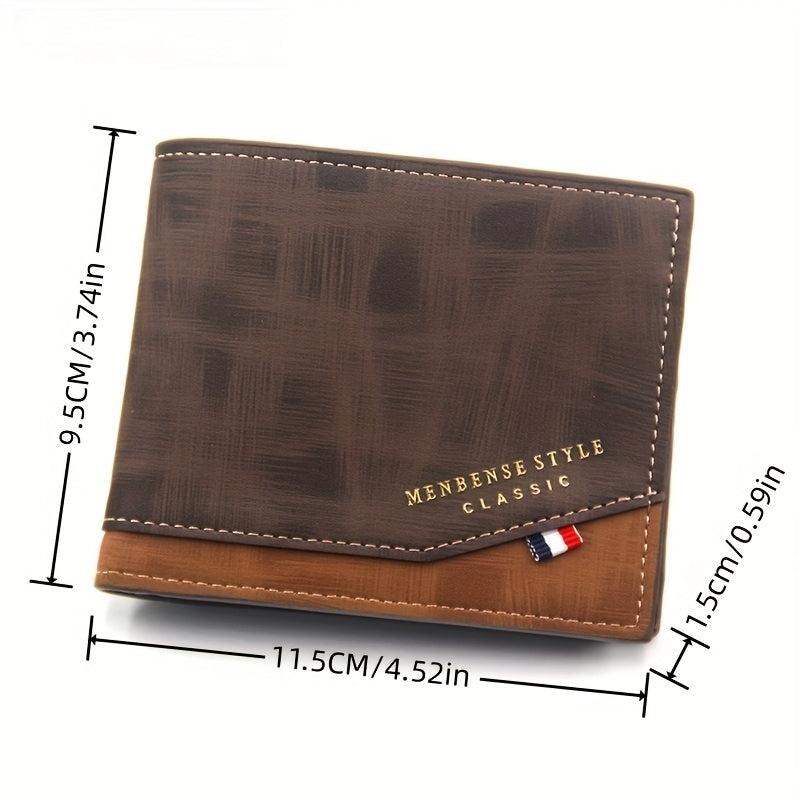 Men's Leather Short Wallet Money Clip Card Holder Bifold