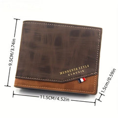 Men's Leather Short Wallet Money Clip Card Holder Bifold