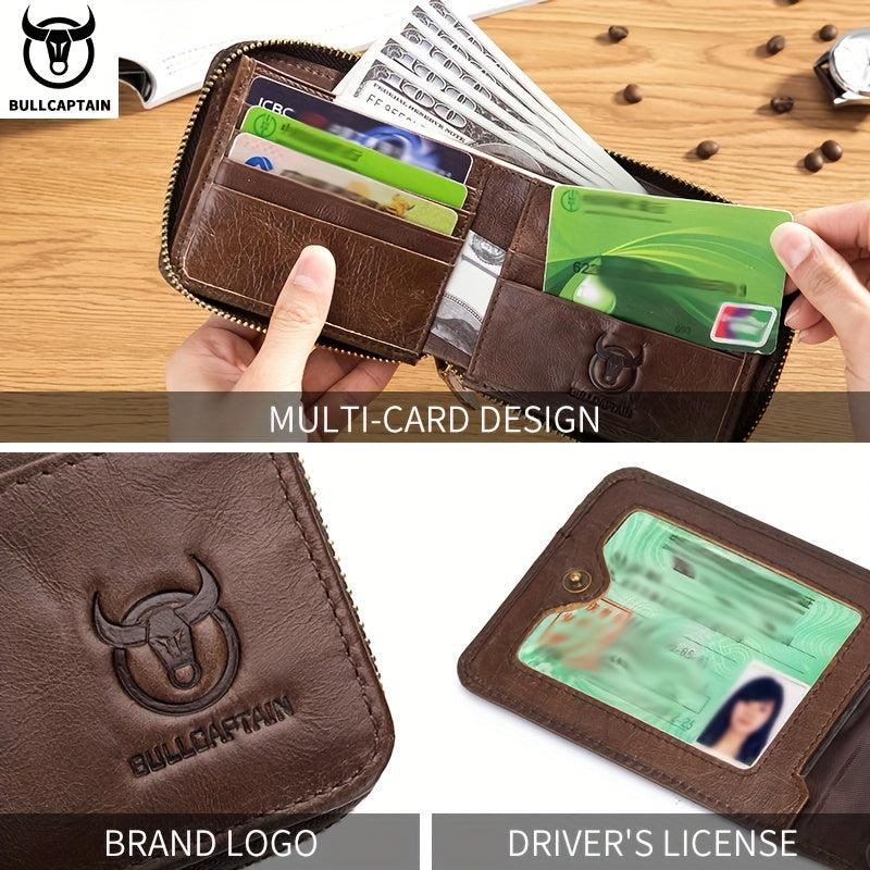Cow Captain First Layer Cow Leather Men's Wallet Retro Leather Wallet