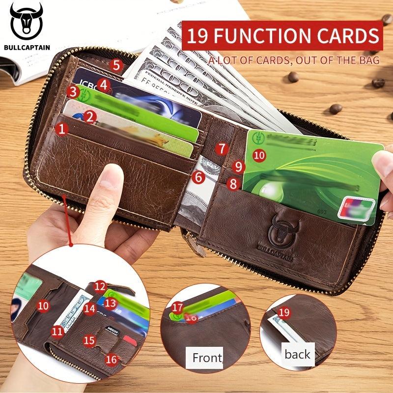 Cow Captain First Layer Cow Leather Men's Wallet Retro Leather Wallet