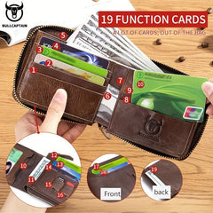 Cow Captain First Layer Cow Leather Men's Wallet Retro Leather Wallet