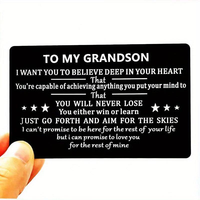 Grandson Engraved Wallet Card Love Note Birthday Gift