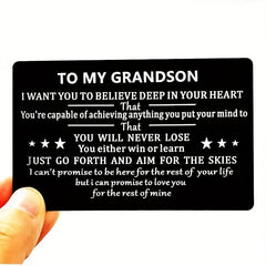 Grandson Engraved Wallet Card Love Note Birthday Gift