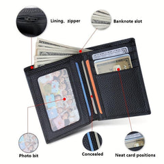 Men's Leather Business Wallet Money Clip Holder Short Wallet