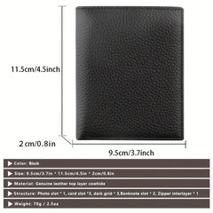 Men's Leather Business Wallet Money Clip Holder Short Wallet