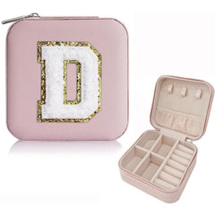 Sequin Mini Jewelry Box Pink Earrings Rings Neckline Storage Bag