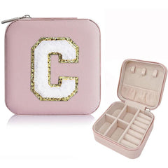 Sequin Mini Jewelry Box Pink Earrings Rings Neckline Storage Bag