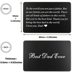 Engraved Love Note Wallet Insert Card For Dad