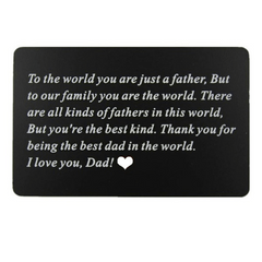Engraved Love Note Wallet Insert Card For Dad