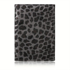 Leopard Print Men's Card Case with 3 Card Positions