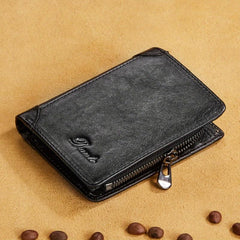 Men's Vintage Cowhide Wallet RFID Blocking Leather Wallet