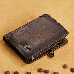 Men's Vintage Cowhide Wallet RFID Blocking Leather Wallet