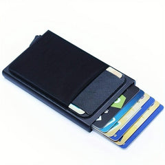 RFID Blocking Card Holder Metal Automatic Pop up Credit Card Holder Money Clip