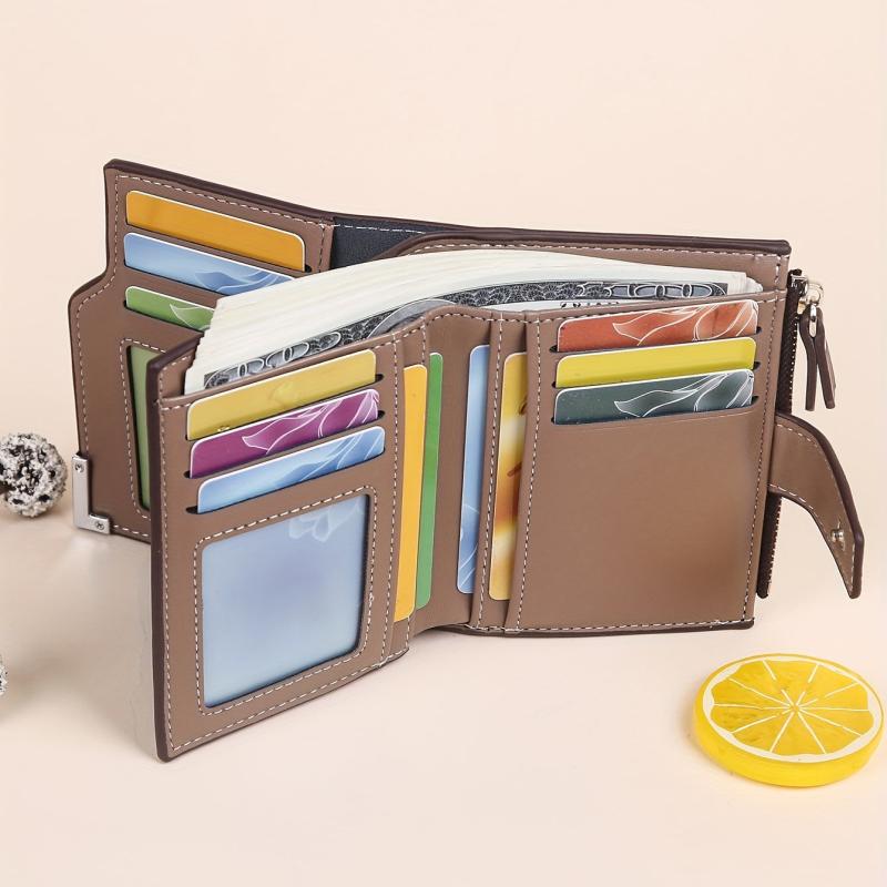 Men's Business Leather Wallet with Zipper Coin Purse