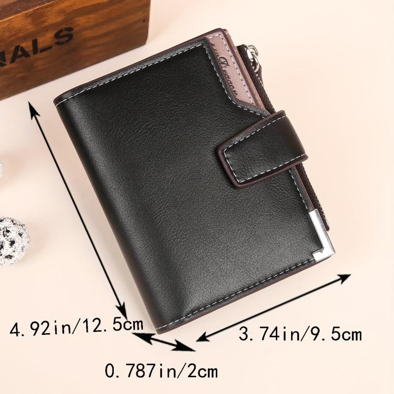 Men's Business Leather Wallet with Zipper Coin Purse