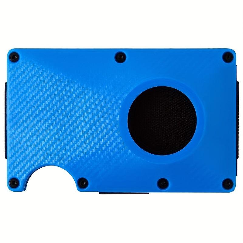 Gray Carbon Fiber Card Holder Anti-theft Brush Wallet Metal Thin