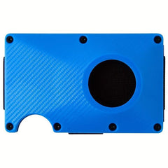 Gray Carbon Fiber Card Holder Anti-theft Brush Wallet Metal Thin