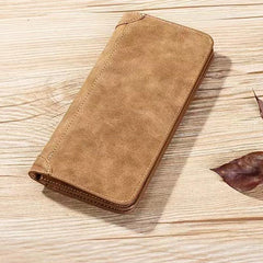 Men's Vintage PU Leather Wallet Long Coin Pocket Billetera Hombre