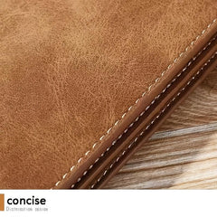 Men's Vintage PU Leather Wallet Long Coin Pocket Billetera Hombre