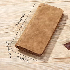 Men's Vintage PU Leather Wallet Long Coin Pocket Billetera Hombre
