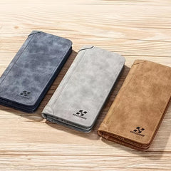 Men's Vintage PU Leather Wallet Long Coin Pocket Billetera Hombre