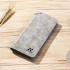 Men's Vintage PU Leather Wallet Long Coin Pocket Billetera Hombre