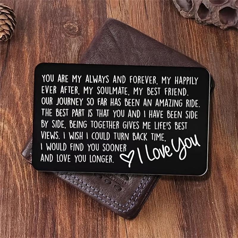 Always & Forever Engraved Wallet Insert Card