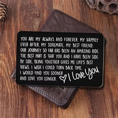Always & Forever Engraved Wallet Insert Card