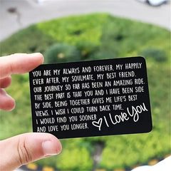 Always & Forever Engraved Wallet Insert Card