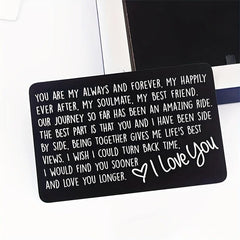 Always & Forever Engraved Wallet Insert Card