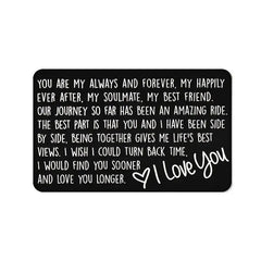 Always & Forever Engraved Wallet Insert Card