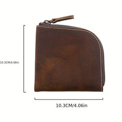 Crazy Horse Leather Wallet Men's Coin Purse Money Clip