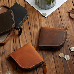 Crazy Horse Leather Wallet Men's Coin Purse Money Clip