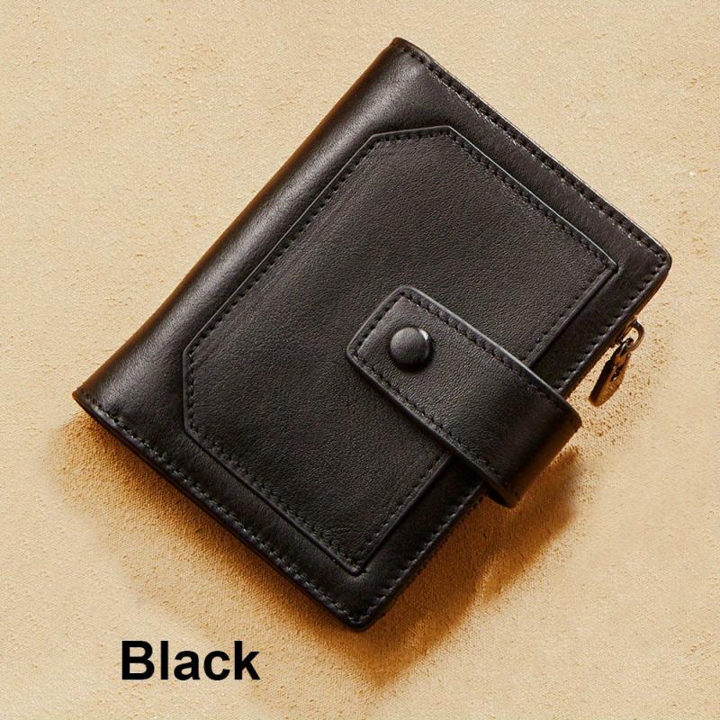 Men's Leather Wallet RFID Trifold Short Multifunction Money Clip