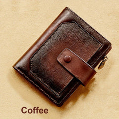 Men's Leather Wallet RFID Trifold Short Multifunction Money Clip